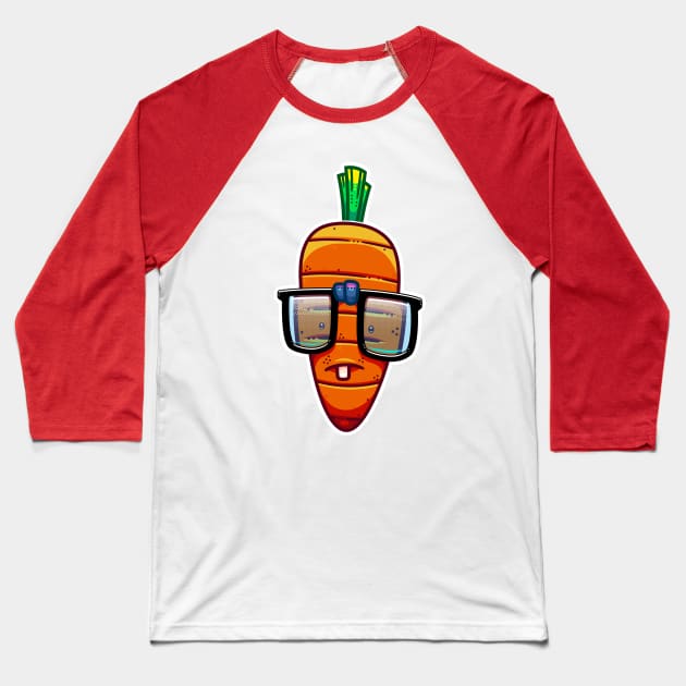 Nerdy Carrot Baseball T-Shirt by ArtisticDyslexia